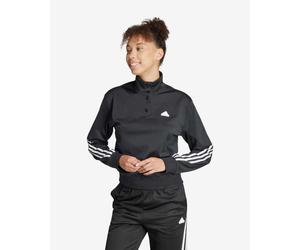 adidas Iconic Wrapping Snap 3-Stripes Sweatshirt Jet Black White Women - XL