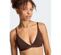 adidas Iconisea Ribbed Padded Triangle Bikini Top, Brown, Size 28, Women Brown