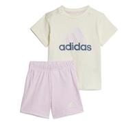 Adidas Infant Girls Essentials Organic Cotton Tee and Shorts Set Colour: Ivory, Size: 12-18 months