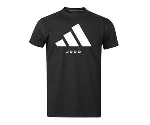 adidas Judo T-Shirt Black Casual Training 100% Cotton Mens