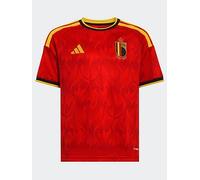 adidas Junior Belgium Replica 26 Home Football Shirt, Red/Bogold, Size 7-8 Years Red/Bogold