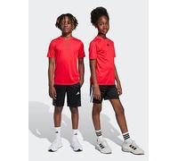 adidas Junior Boys Train Essentials 3 Stripe Set - Red/black, Pure Ruby/Black, Size 5-6 Years Pure Ruby/Black