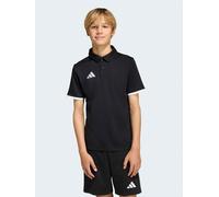 adidas Junior Entrada 26 Football Short Sleeve Polo Shirt, Black/White, Size 7-8 Years Black/White