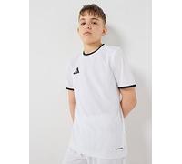 adidas Junior Entrada 26 Football Training Jersey, White/Black, Size 9-10 Years White/Black