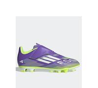 adidas F50 Club Hook and Loop Firm Multi Ground Football Boots Kids, Purple Rush/FTWR White/Lucid Lemon, 5 UK Child