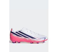 adidas Unisex Kids F50 Hyperfast League Firm Ground Football Boots Kids Shoes, FTWR White/Solar Purple/Solar Turbo, 11 UK Child
