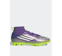 adidas F50 League Mid Firm Multi Ground Football Boots Kids, Purple Rush/Cloud White/Lucid Lemon, 13 UK Child