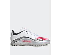 adidas Junior F50 Messi Club Astro Turf Football Boots - White, White, Size 3 Older White