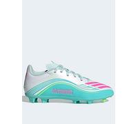 adidas Junior F50 Messi League Firm Ground Football Boots, Ftwwht/Lucpnk/Flaaqu, Size 11 Younger Ftwwht/Lucpnk/Flaaqu