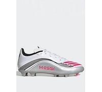 adidas F50 Messi League Firm Multi Ground Football Boots Kids, Cloud White/Lucid Red/Silver Metallic, 4 UK Child