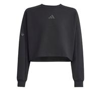 adidas junior girls future icons 3 stripes cropped sweatshirt black 5-6y