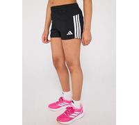 adidas Junior Girls Train Essentials 3 Stripe Shorts, Black/White, Size 9-10 Years Black/White