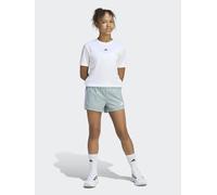 adidas Junior Girls Train Essentials 3-Stripe Shorts, Wosa/White, Size 5-6 Years Wosa/White