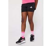 adidas Junior Girls Training Pacer 2In1 Shorts, Black/White, Size 9-10 Years Black/White