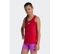 adidas Junior Girls Training Tech Fit Tank, Team Power Red 2/White, Size 13-14 Years Team Power Red /White