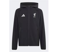 adidas Junior Liverpool FC Tiro Travel Full Zip Windbreaker, Black, Size 5-6 Years Black