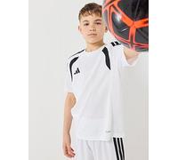 adidas Junior Tiro 26 Football Training Jersey, White/Black/Black, Size 9-10 Years White/Black/Black