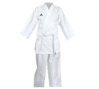 adidas Karate Gi - 120cm, White - Karate Suit, Student Training & Sparring Uniform with Elasticated Waistband, Made of 100% Polyester, Mesh Inserts, Breathable, Comes with a Belt, 100cm - 190cm