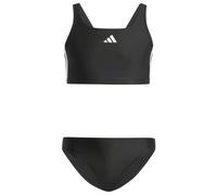 adidas Girl's 3-Stripes V-Back Bikini Swimwear, Black/White, 4-5 Years