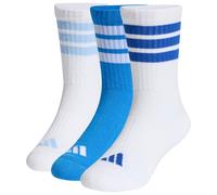 adidas - Kid's 3-Stripes Concept Crew 3-Pack - Sports socks size 19-21, white/blue