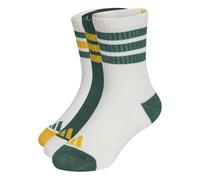 adidas Unisex Kids 3Stripes Cushioned Sportswear Crew Socks 3 Pair Pack Socks, off white/collegiate green/off white, 6-7 Years