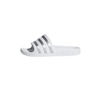 adidas Kids' Adilette Aqua Sandals, White/Silver Metallic/White, 3 Little Kid