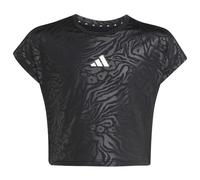adidas - Kid's All Sports Animal Print Crop T-Shirt - T-shirt size 170, grey/black