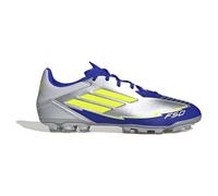 adidas Unisex F50 League Football Boots Artificial Ground, Silver met./Solar Yellow/Lucid Blue, 8 UK