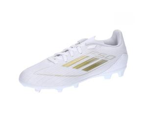 adidas Kids F50 League Junior Firm Ground Football Boots White/Gold/White 5