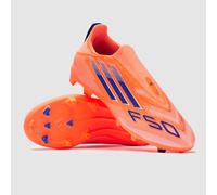 adidas Unisex Children's F50 League Laceless Firm Ground Football Boots Kids Football Boots, Beam Orange Lucid Blue Cloud White, 12.5 UK