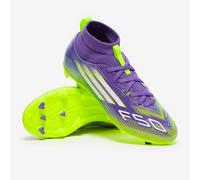 adidas F50 League Mid Firm Multi Ground Football Boots Kids, Purple Rush/Cloud White/Lucid Lemon, 2 UK Child