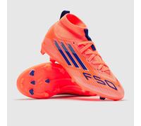 adidas Unisex Children's F50 League Mid Firm Multi Ground Football Boots Kids Football Boots, Beam Orange Lucid Blue Cloud White, 2 UK