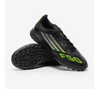 adidas F50 League Turf Football Boots Kids, Core Black/Iron Metallic/Lucid Lemon, 2 UK Child