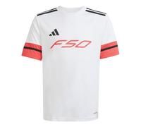 adidas Unisex Kids F50 Jersey Short Sleeve Kids, White/Lucid red/Black, 5-6 Years