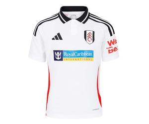 adidas Kids Fulham Home Football Shirt 2024 2025 Juniors White 13-14 Years