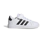 Adidas Kids Grand Court Elastic Lace and Top Strap Shoes Colour: White, Size: 2 UK