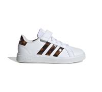 Adidas Kids Grand Court Lifestyle Court Elastic Lace and Top Strap Shoes (Sizes 10c-2.5) Colour: White, Size: 10c UK