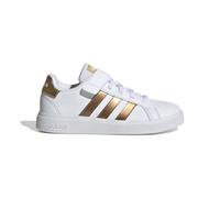 Adidas Kids Grand Court Sustainable Lifestyle Court Elastic Lace and Top Strap Shoes Colour: White, Size: 10c UK