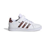 Adidas Kids Grand Court Tiger-Print Shoes Colour: White, Size: 1 UK