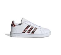 Adidas Kids Grand Court Tiger-Print Shoes Size: UK 5.5, Colour: White