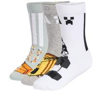 adidas - Kid's LK Minecraft 3-Pack - Sports socks size 37-39, white/grey