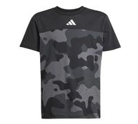 Adidas Kids Seasonal Essentials Camo Cotton T-Shirt Colour: Black, Size: 9-10 years