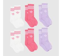 adidas Kids Socks 6 Pack in Pink & Purple, Striped, Cotton, Size: 2-3.5 UK 2-3.5