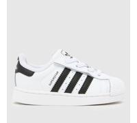 adidas Kids Superstar II Trainers in White & Black, Leather, Size: 7.5 UK 7.5
