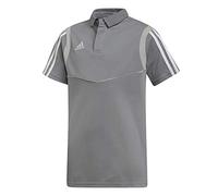 Adidas Kid's TIRO19 COY Polo Shirt, Grey/White, Size 7-8A
