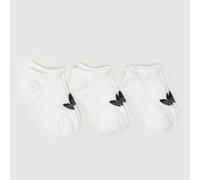 adidas Kids Trefoil Liner Socks 3 Pack in White & Black, Size: 12.5-2 UK 12.5-2