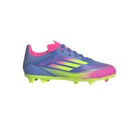 Adidas Kids, Unisex's F50 League Firm Multi Ground Soccer Football Shoe, Blue Fusion Lucid Lemon Lucid Pink, 23.2 cm