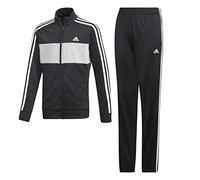 Adidas Kids YB Ts Tiberio Tracksuit - Top: Black/Grey Two F17/White Bottom: Black/White, Size: 1112Y