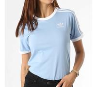 Adidas Ladies Blue Adicolor Classics 3-Stripes Tee - Size UK 6 - 18