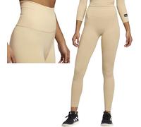 Adidas Ladies Compression Leggings High Waistband Fitness Sport Pants Ocker Sand